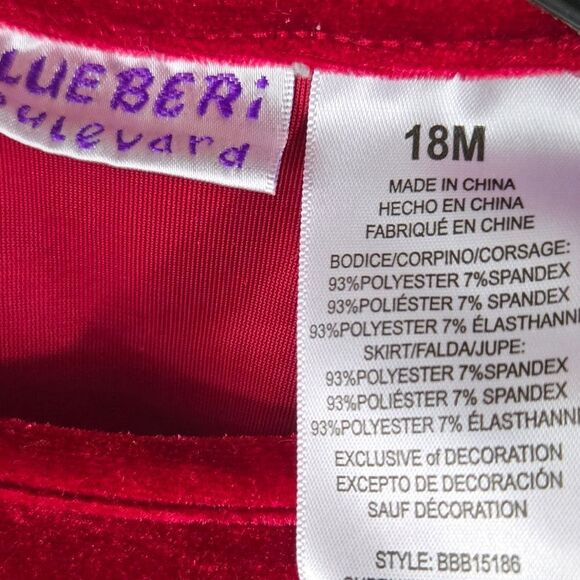 Baby Girl Red Santa Dress & Capelet 18M Faux Fur Velour Christmas Holiday Cape - Picture 10 of 12